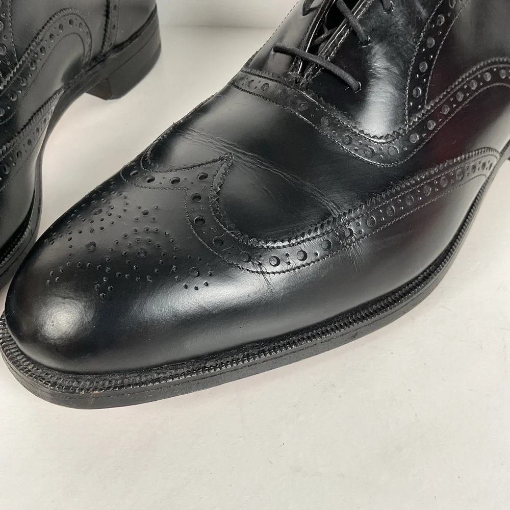 Vintage Johnston Murphy Oxford Shoes | USA Made | Classic Black | Men’s 12 D